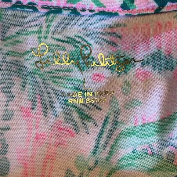 Lilly Pulitzer Dress Women's L Cody T-Shirt Mandevilla Baby 100% Prima Cotton - Picture 8 of 11